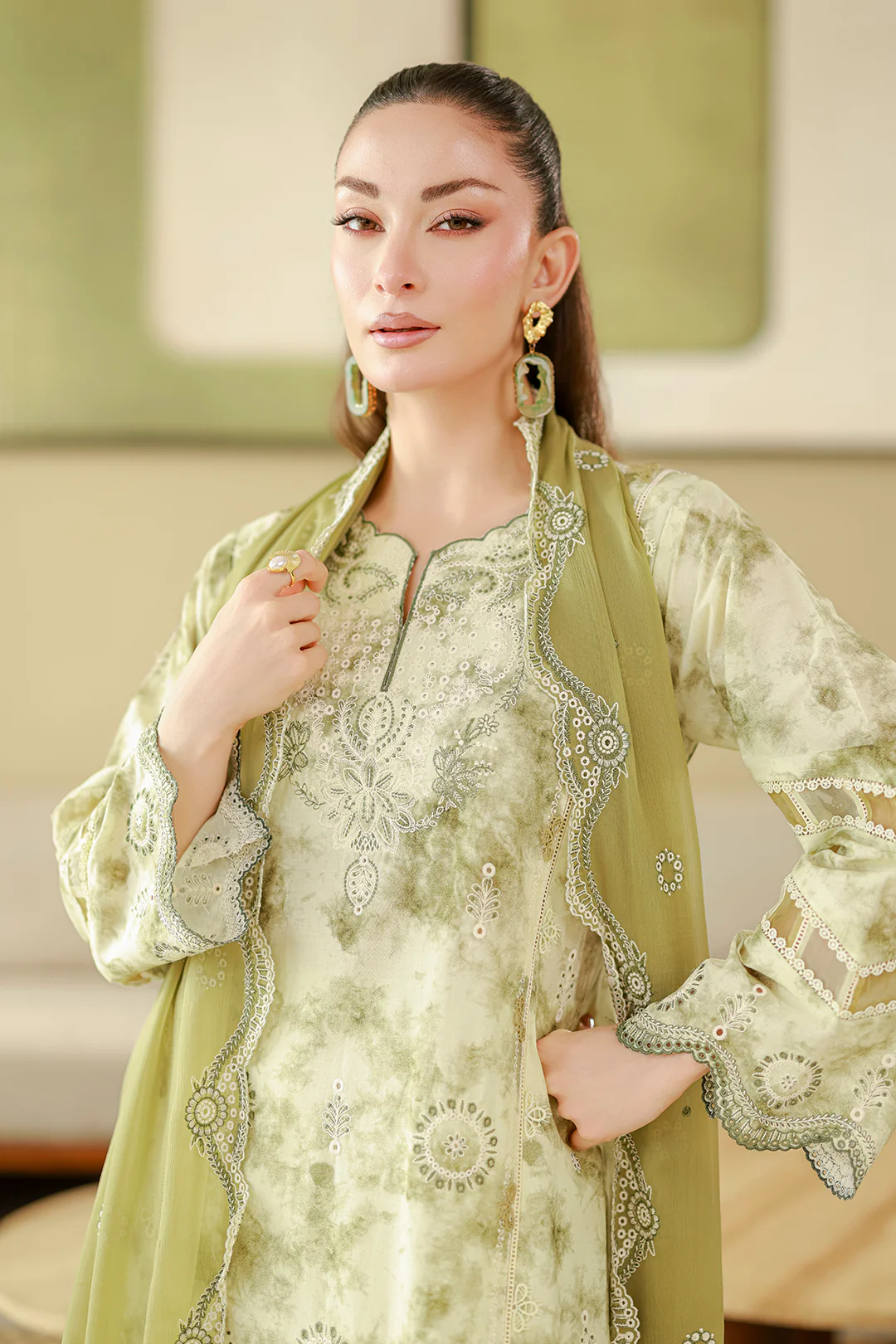 Embroidered Shirt Shalwar Dupatta - 4065 - Image 2
