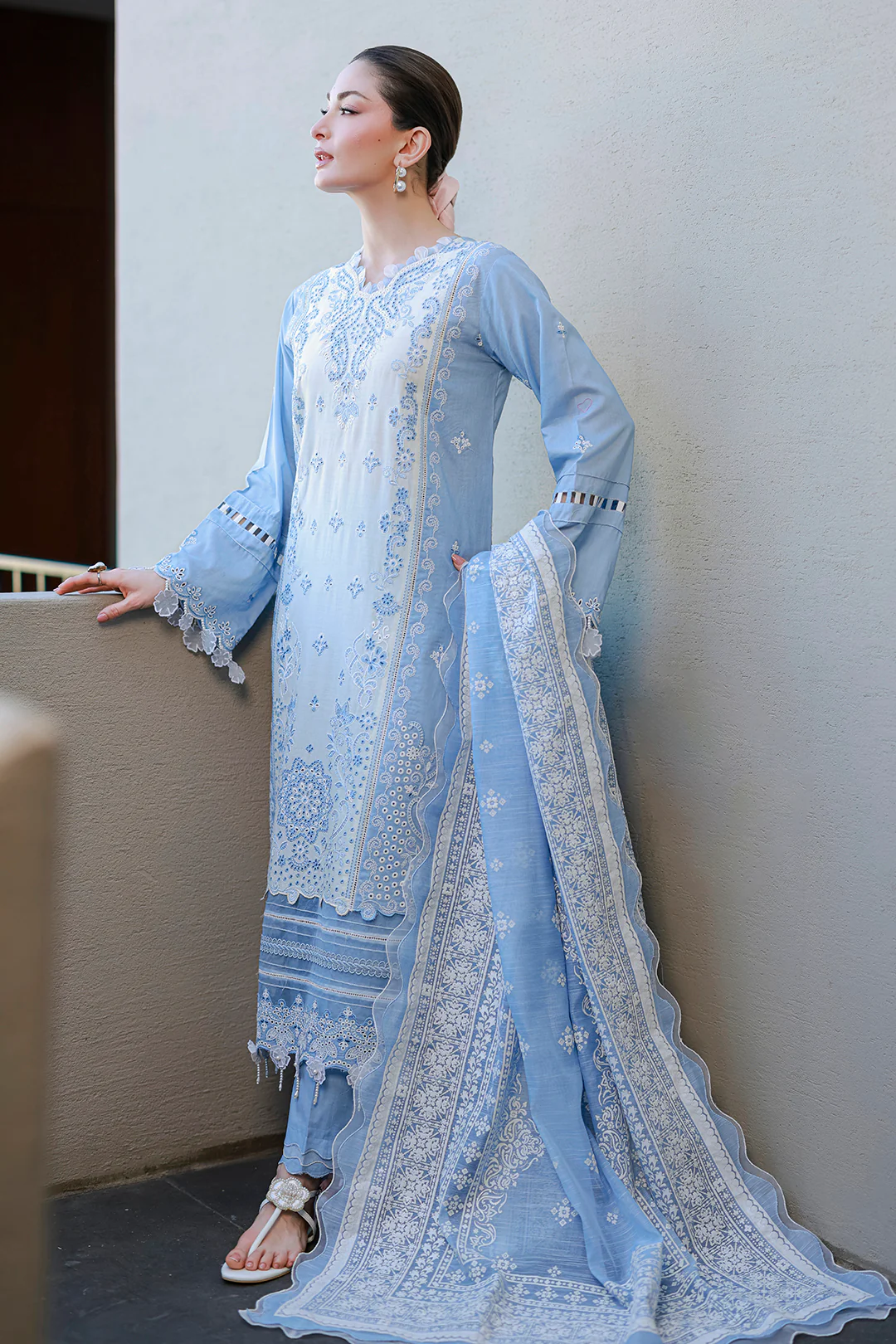 Embroidered Shirt Shalwar Dupatta - 4066 - Image 5