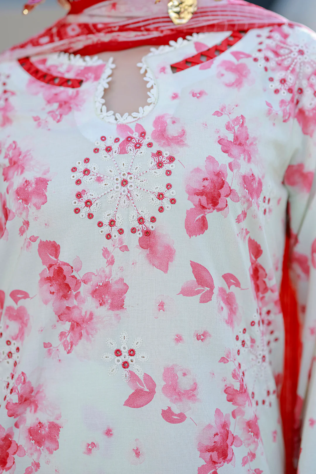 Embroidered Shirt Shalwar Dupatta - 4068 - Image 6