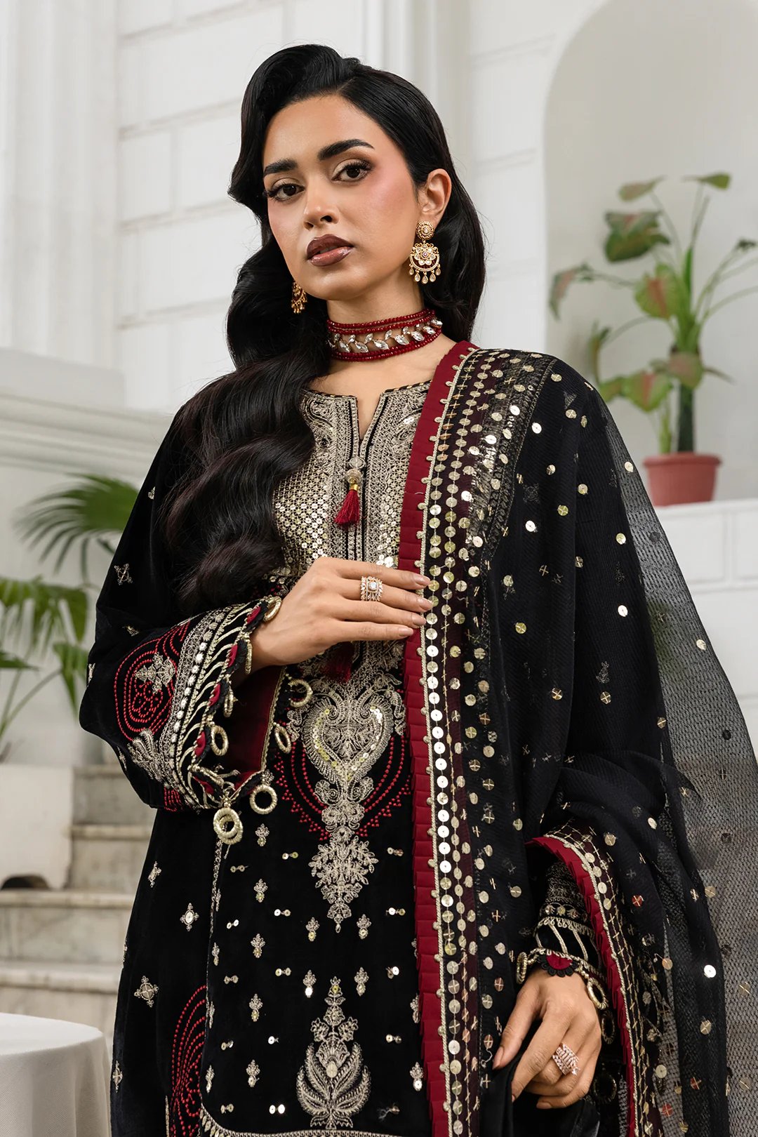 Embroidered Shirt Shalwar Dupatta - 4196 - Image 12