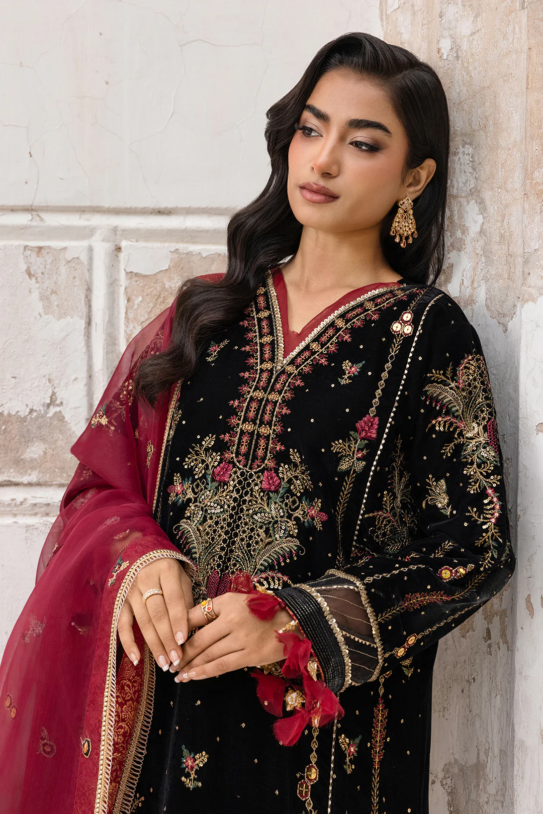 Embroidered Shirt Shalwar Dupatta - 4197 - Image 10