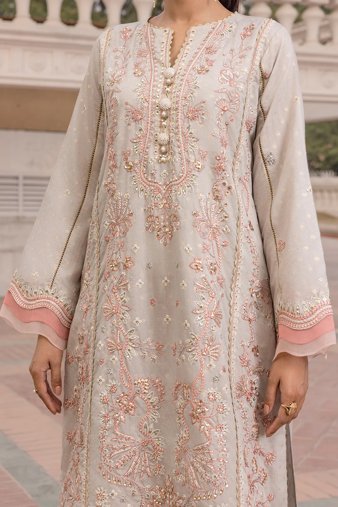 Embroidered Shirt Shalwar Dupatta - 4199 - Image 10