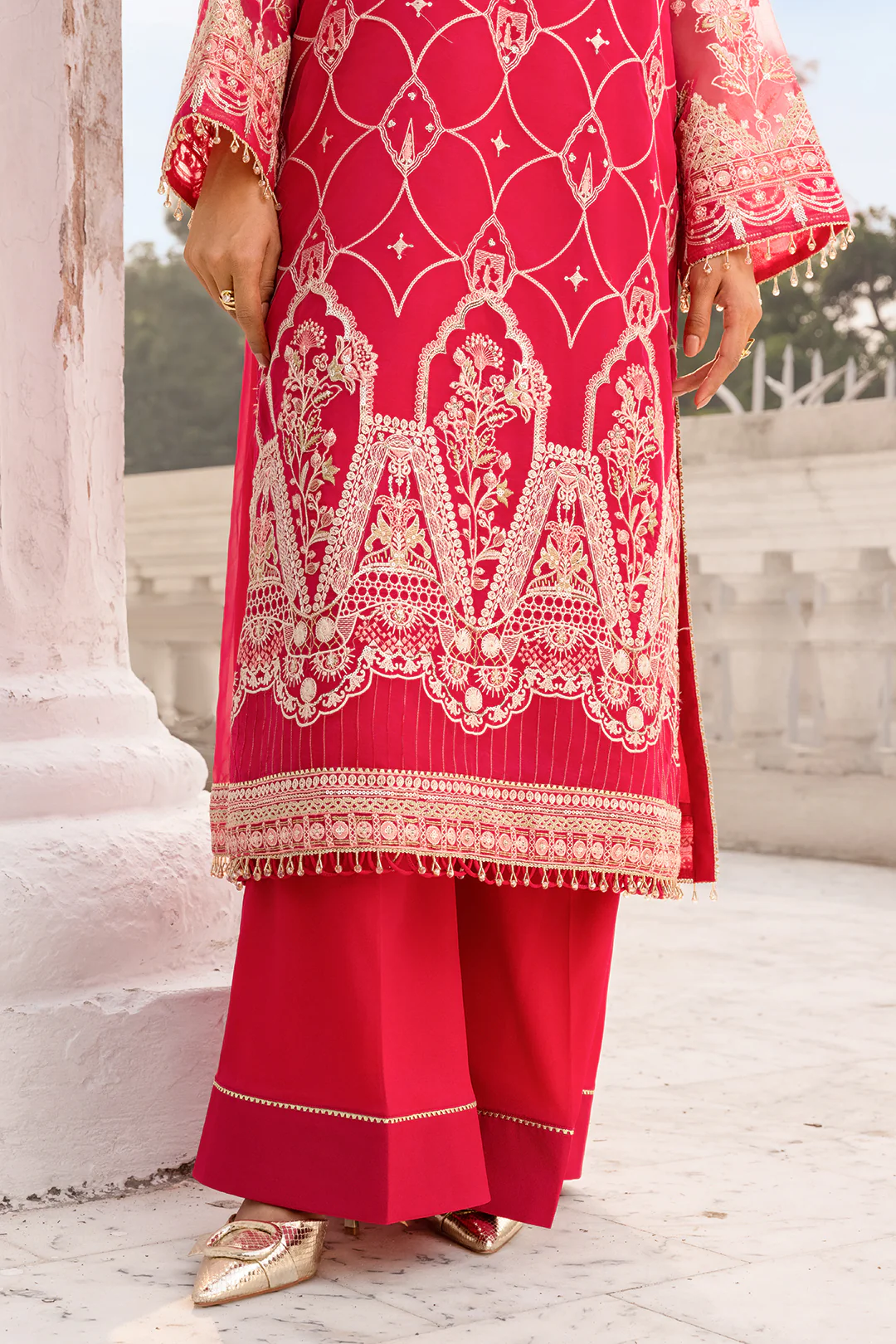 Embroidered Shirt Shalwar Dupatta - 4202 - Image 11