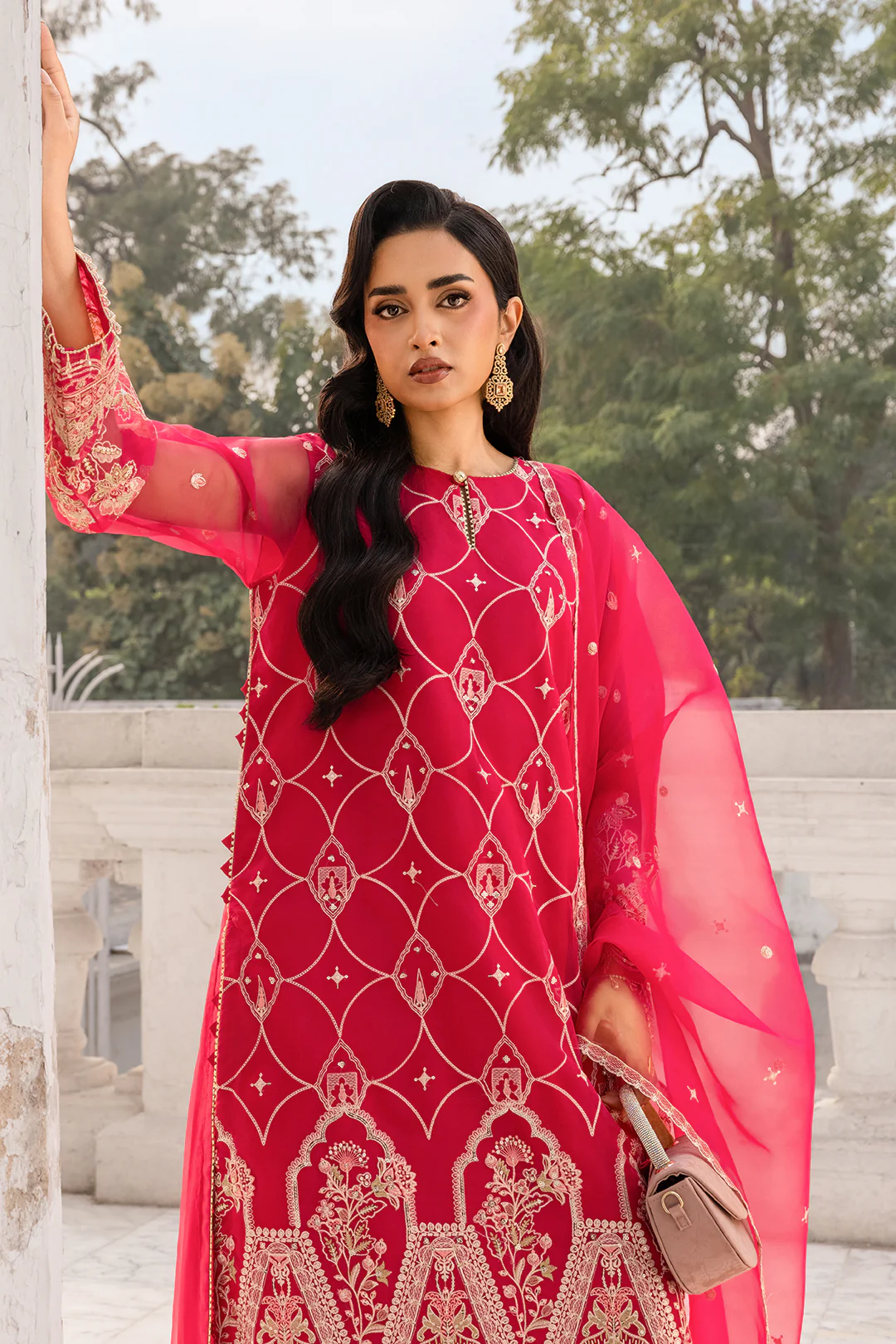 Embroidered Shirt Shalwar Dupatta - 4202 - Image 12