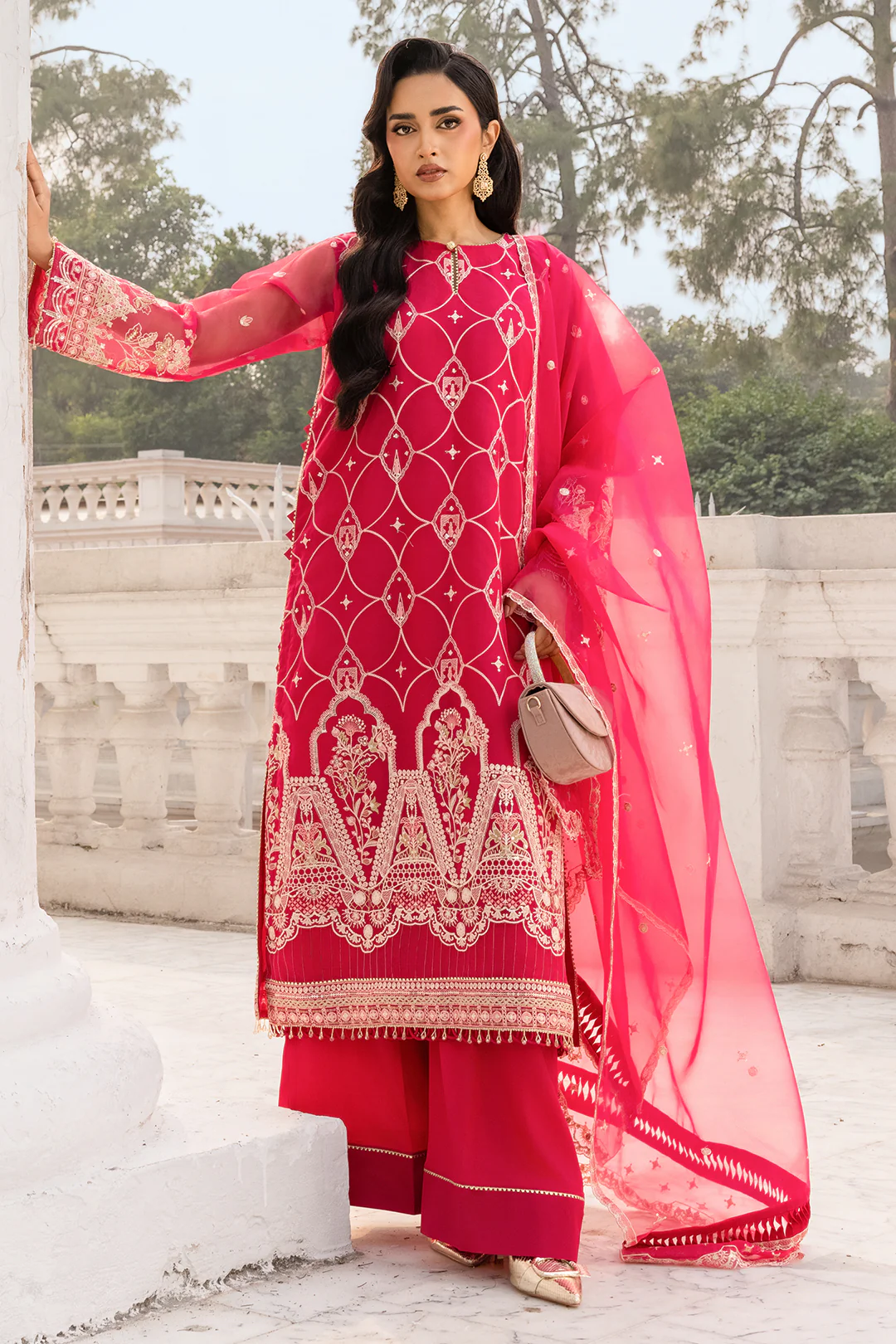 Embroidered Shirt Shalwar Dupatta - 4202 - Image 3