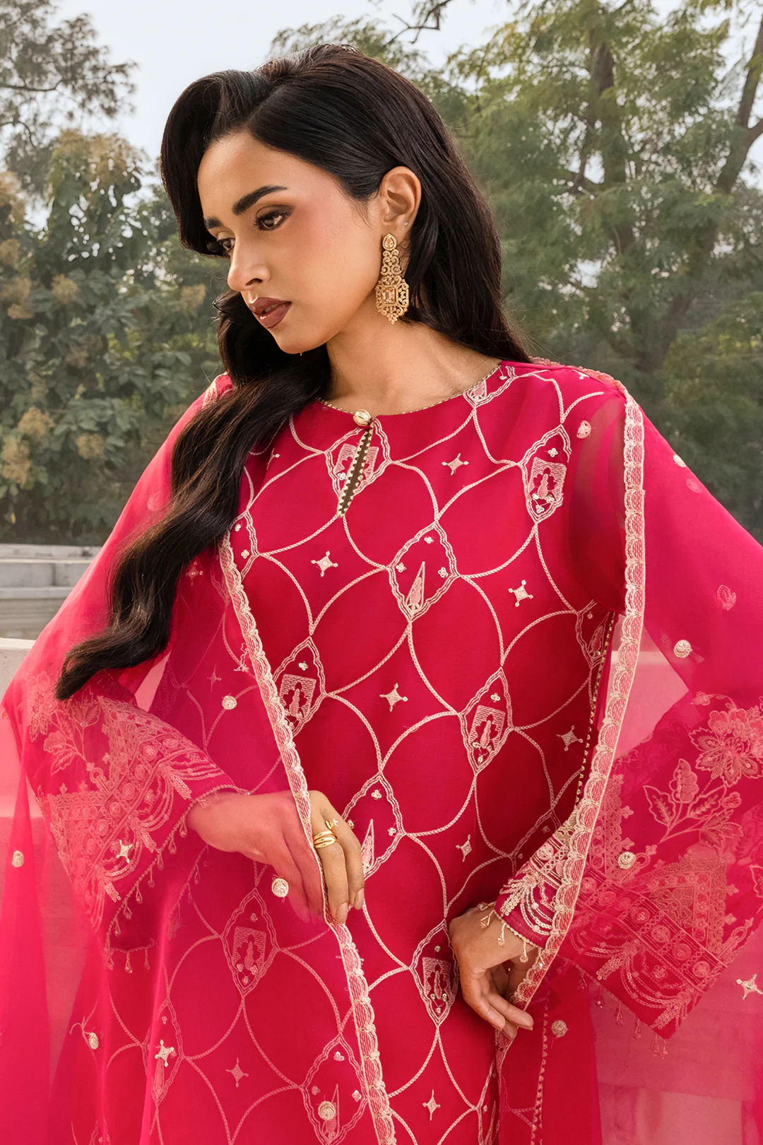 Embroidered Shirt Shalwar Dupatta - 4202 - Image 4