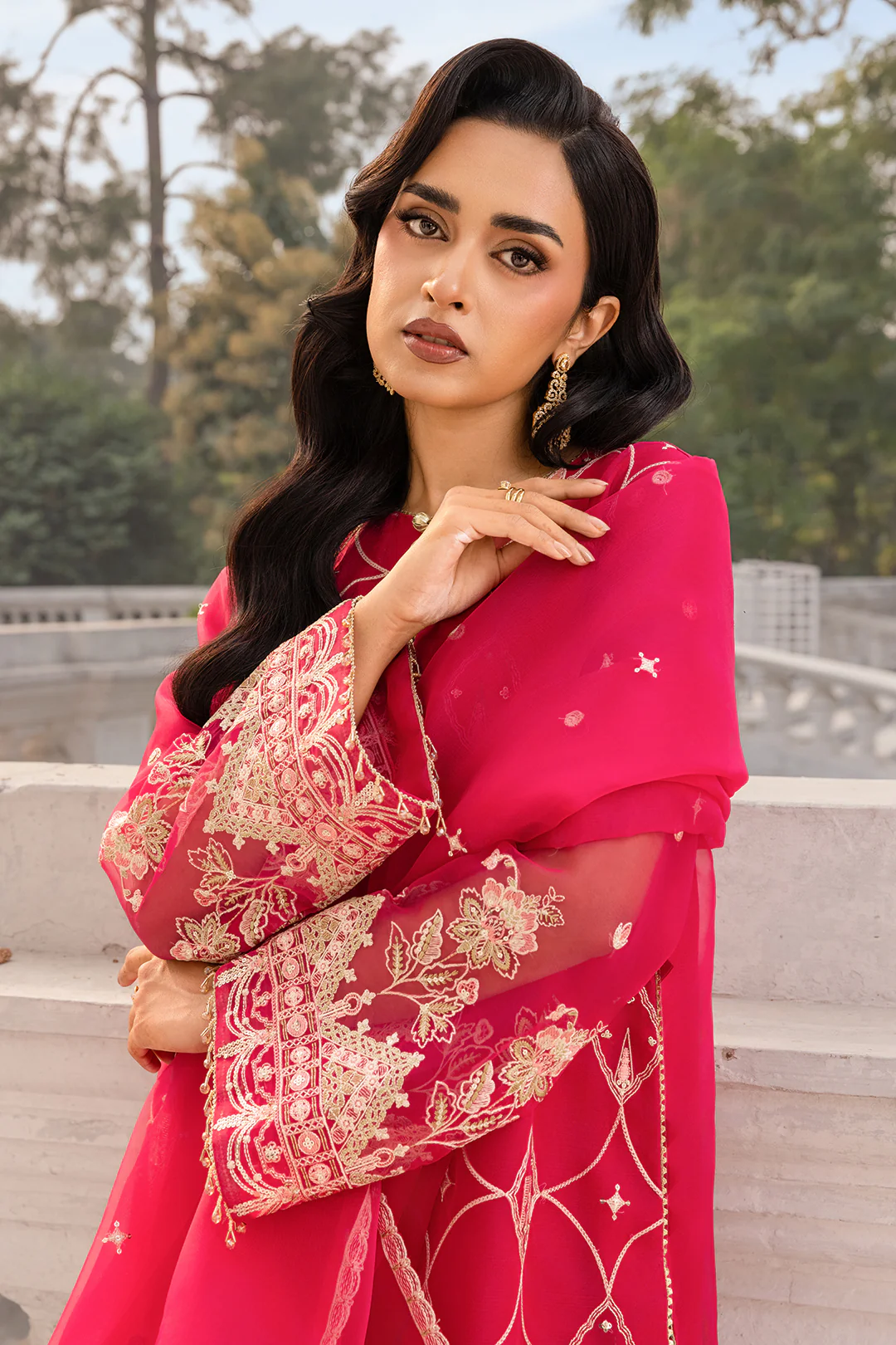 Embroidered Shirt Shalwar Dupatta - 4202 - Image 5