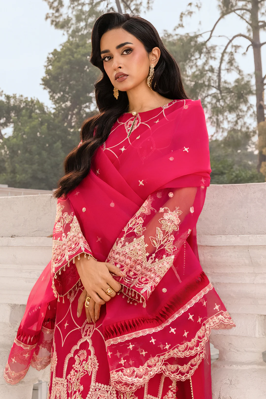 Embroidered Shirt Shalwar Dupatta - 4202 - Image 6