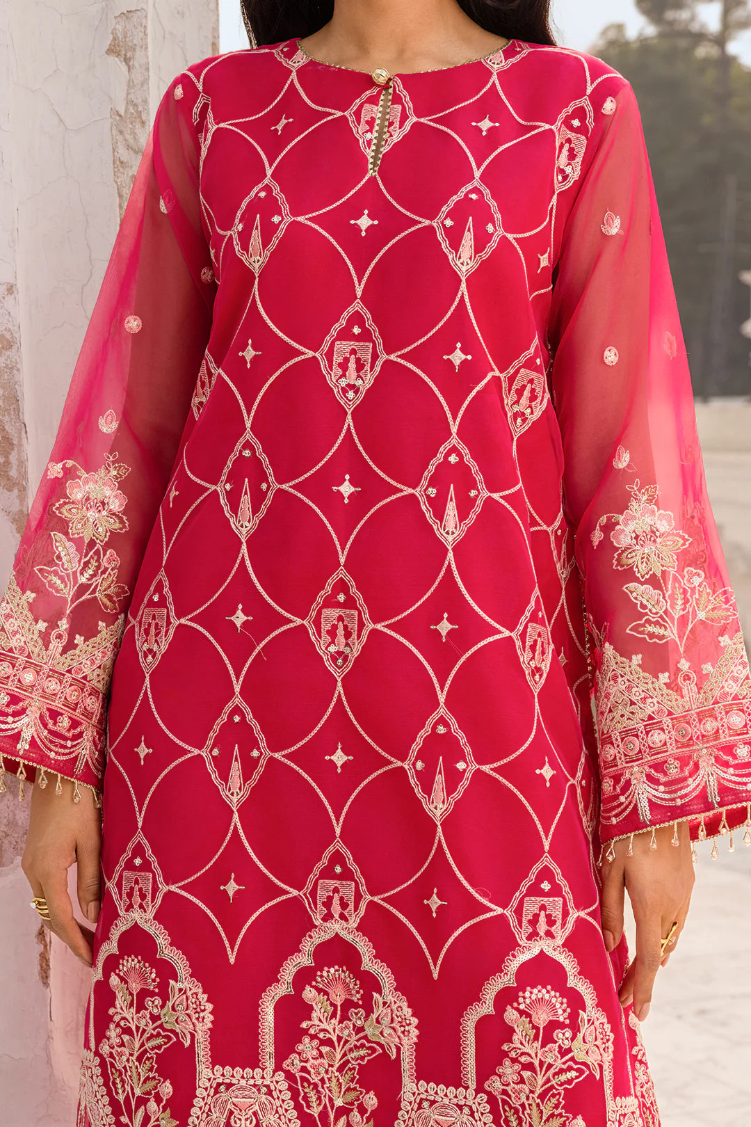 Embroidered Shirt Shalwar Dupatta - 4202 - Image 9