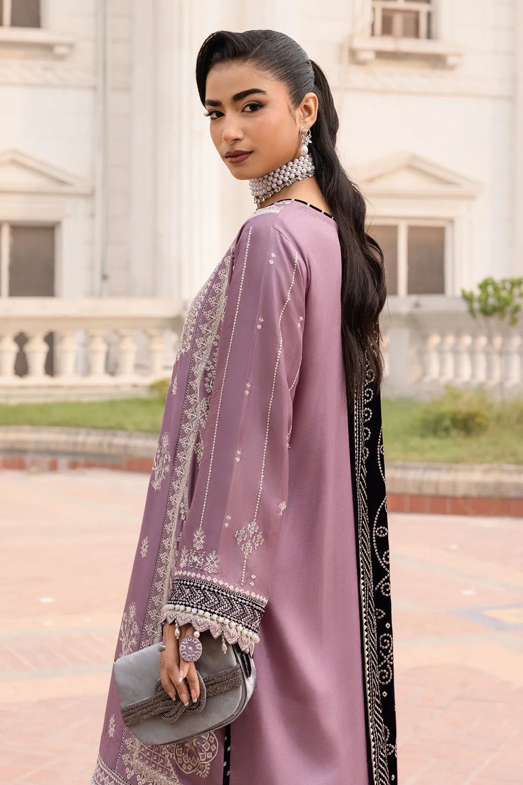 Embroidered Shirt Shalwar Dupatta - 4204 - Image 10