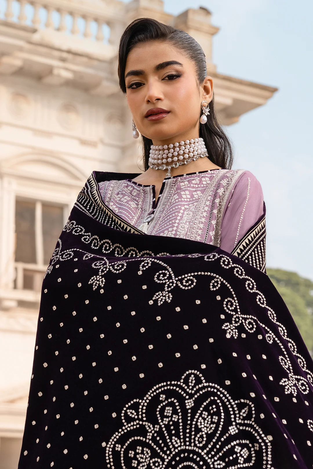 Embroidered Shirt Shalwar Dupatta - 4204 - Image 4