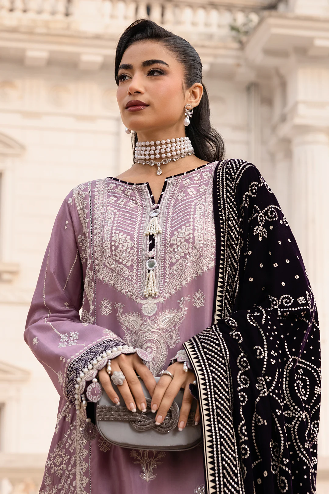 Embroidered Shirt Shalwar Dupatta - 4204 - Image 6