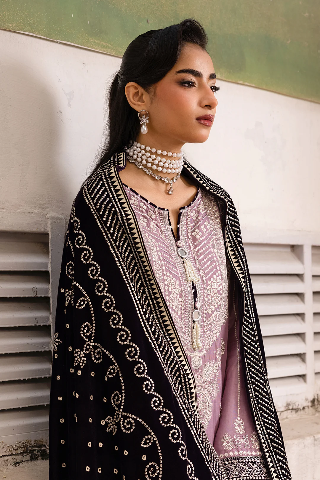 Embroidered Shirt Shalwar Dupatta - 4204 - Image 8