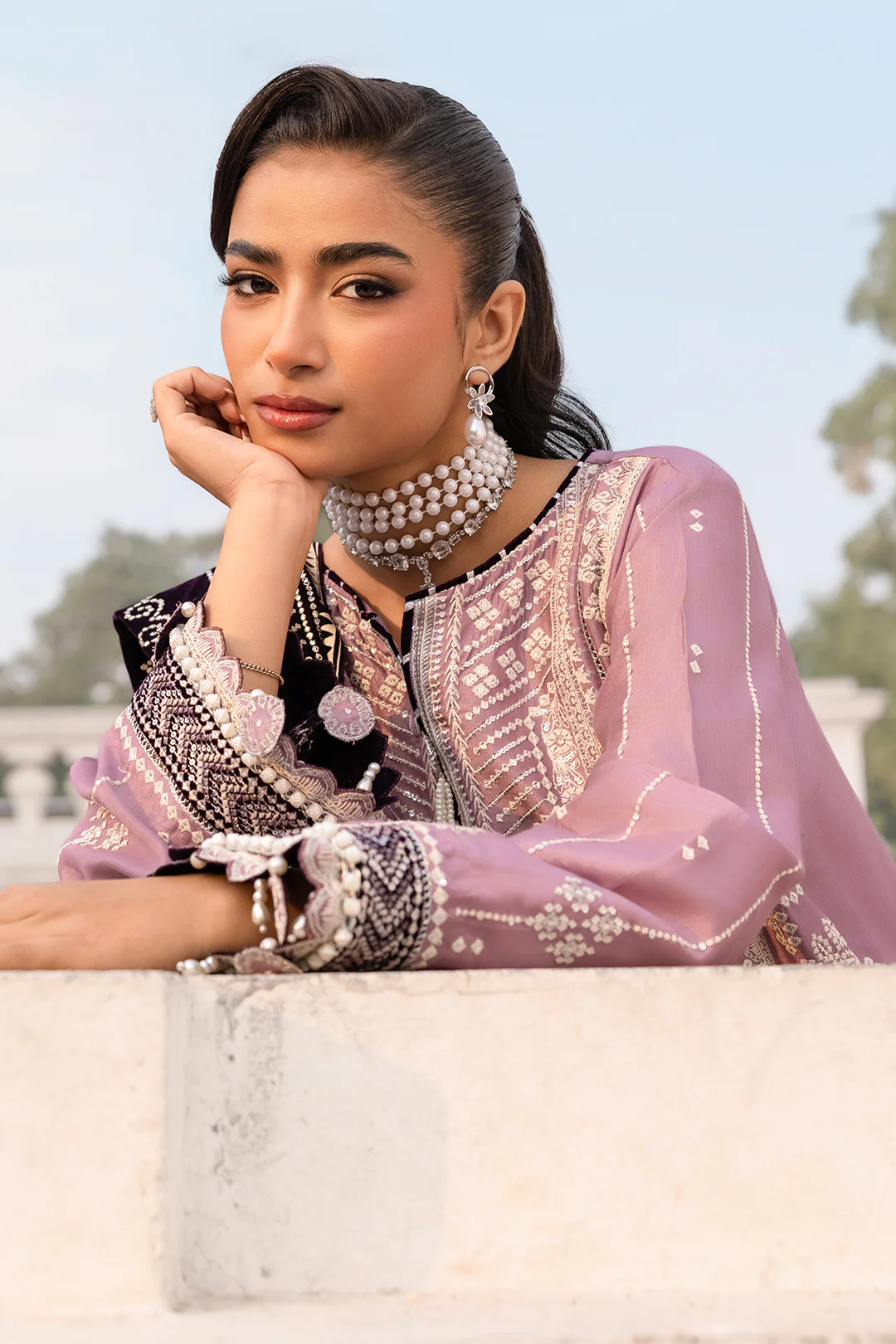 Embroidered Shirt Shalwar Dupatta - 4204 - Image 9