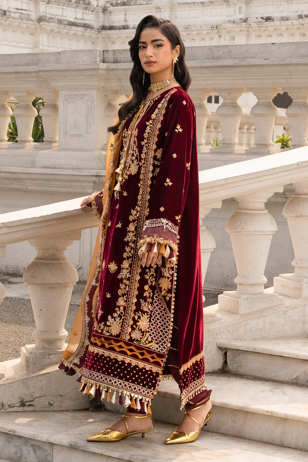 Embroidered Shirt Shalwar Dupatta - 4205 - Image 10