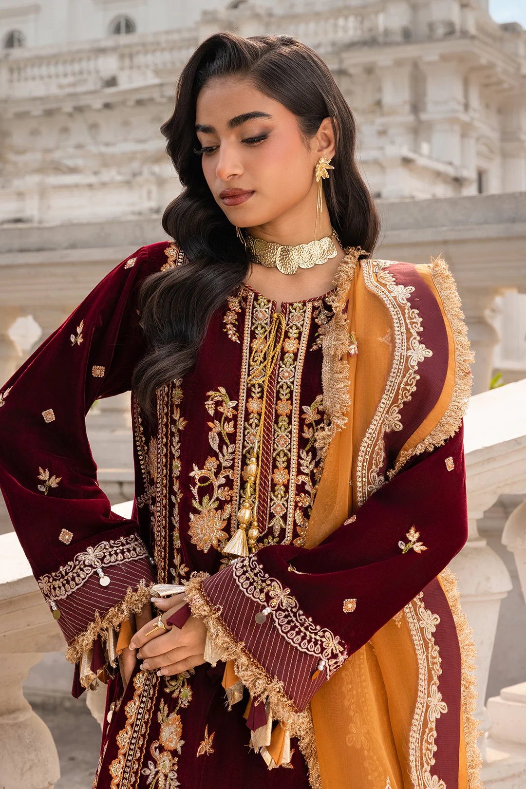 Embroidered Shirt Shalwar Dupatta - 4205 - Image 6