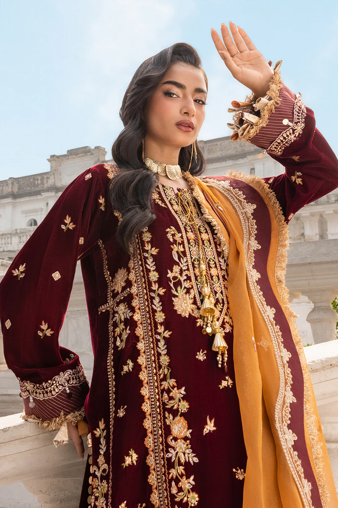 Embroidered Shirt Shalwar Dupatta - 4205 - Image 8
