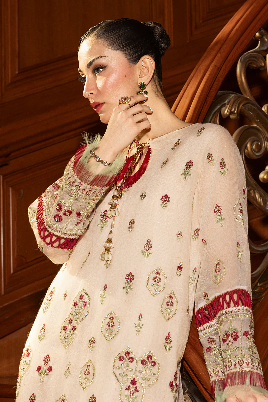 Embroidered Shirt Shalwar Dupatta - 4208 - Image 4