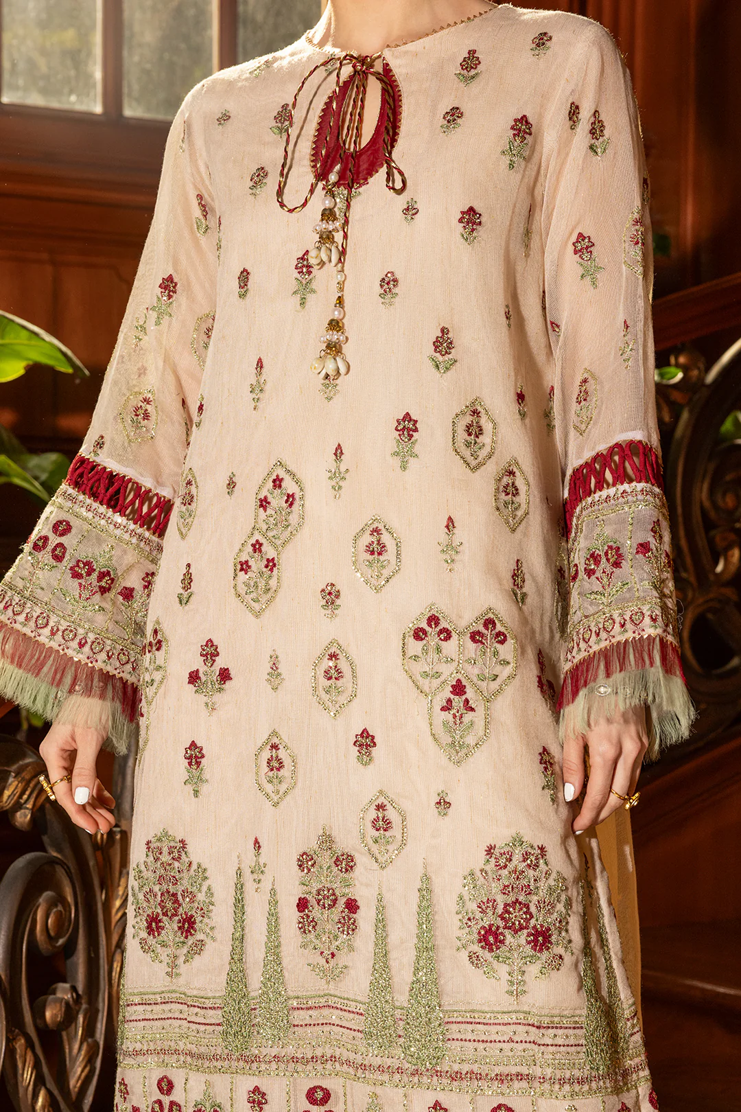 Embroidered Shirt Shalwar Dupatta - 4208 - Image 7