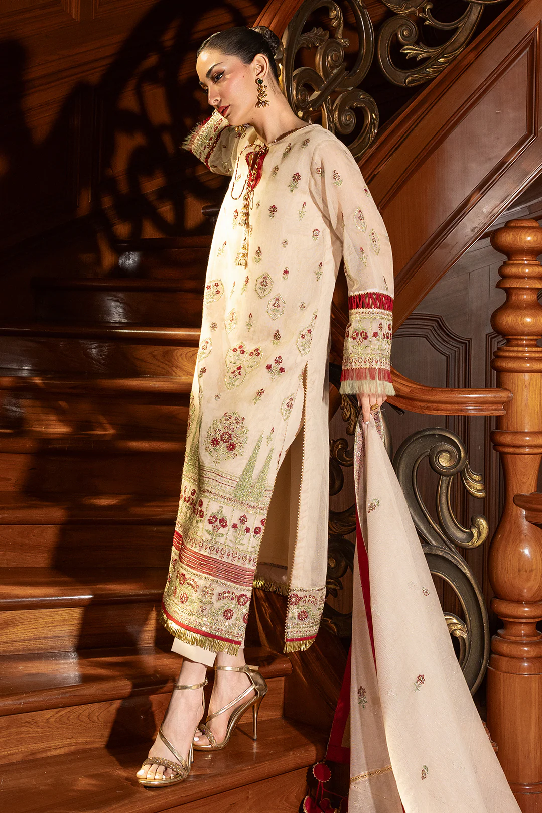 Embroidered Shirt Shalwar Dupatta - 4208 - Image 8