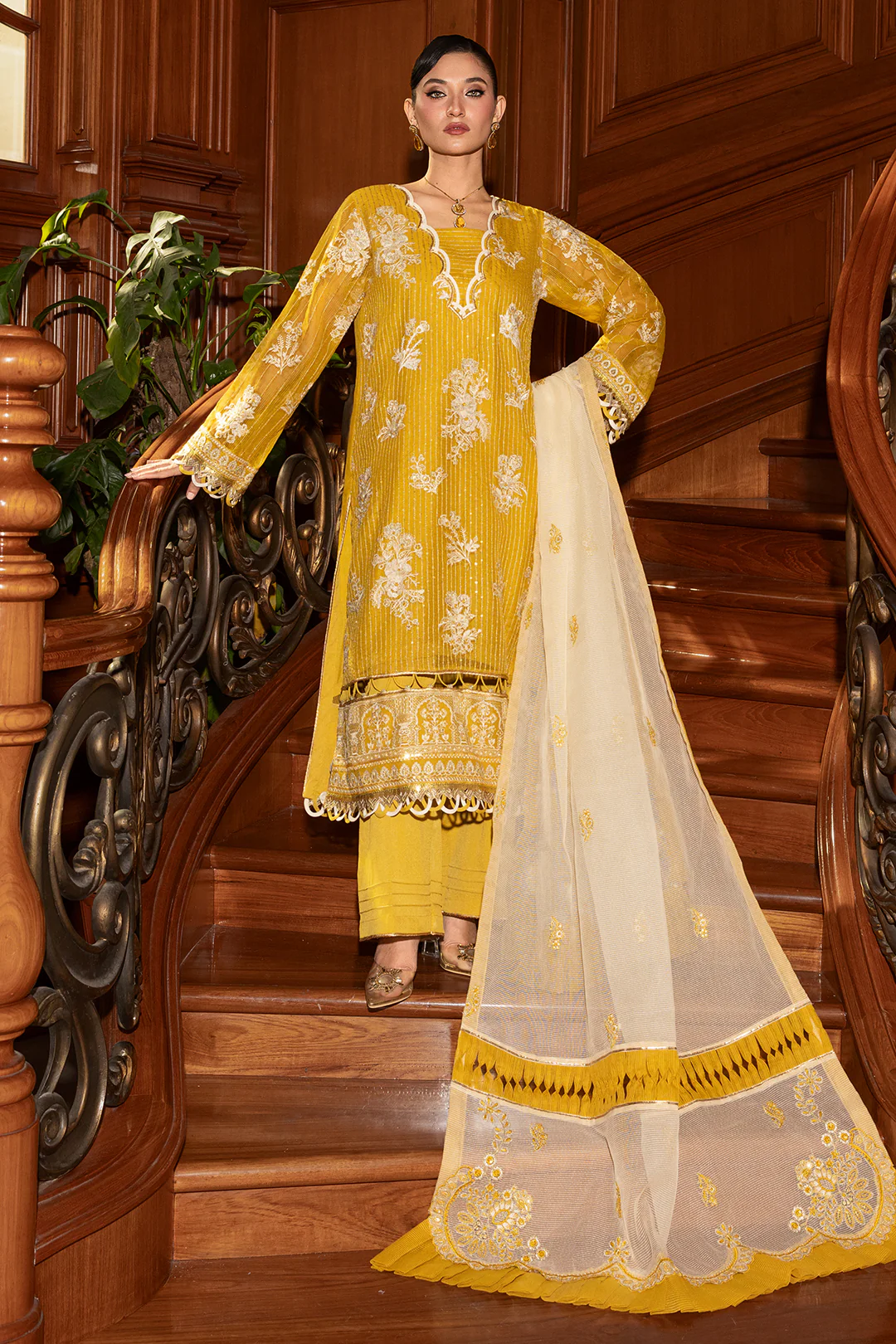 Embroidered Shirt Shalwar Dupatta - 4210 - Image 3