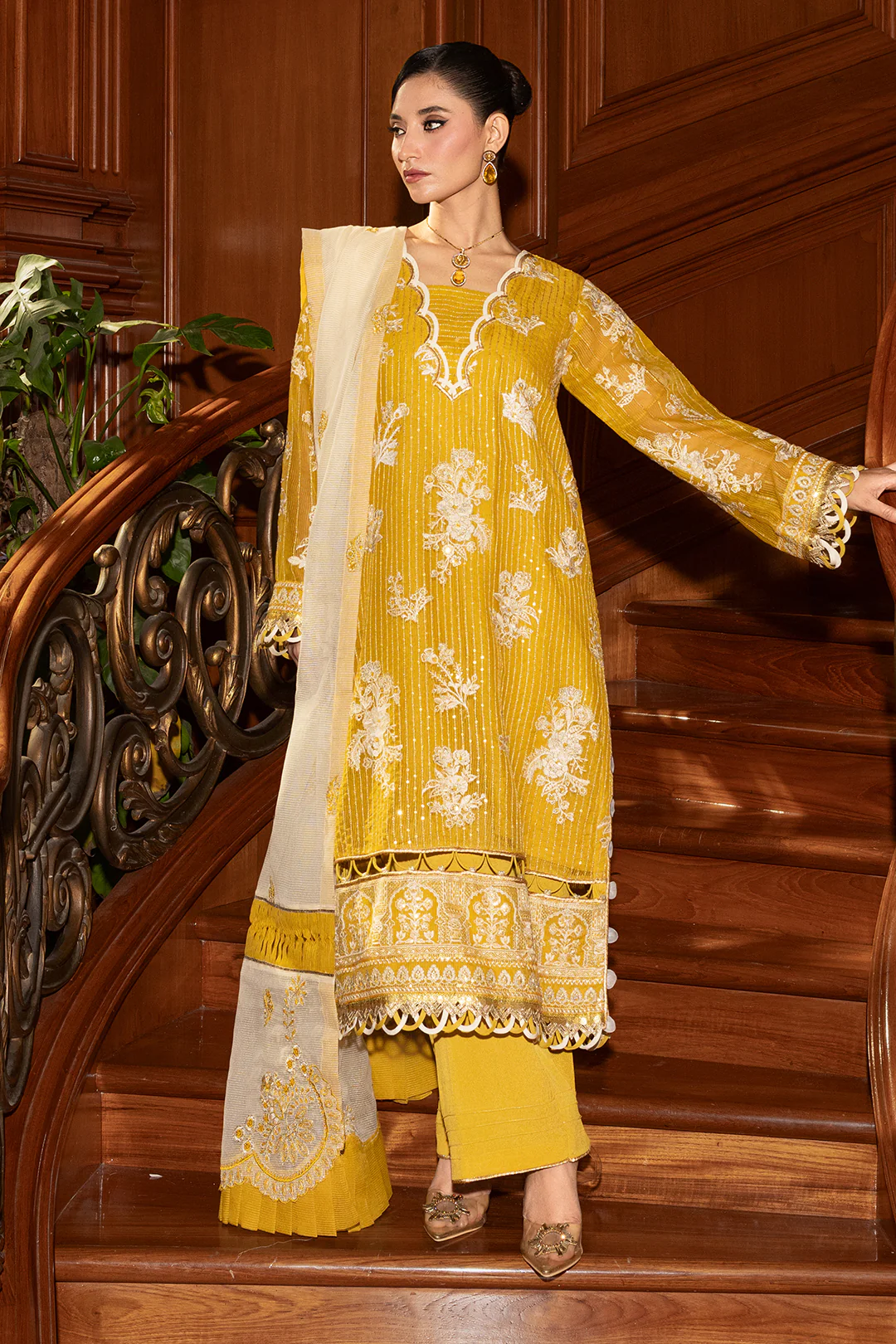 Embroidered Shirt Shalwar Dupatta - 4210 - Image 6