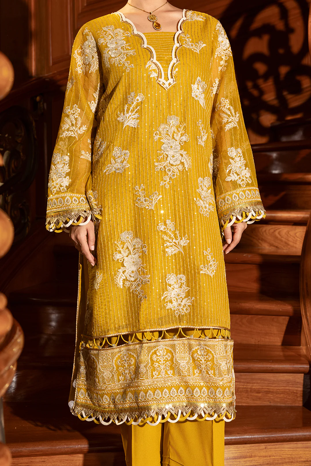Embroidered Shirt Shalwar Dupatta - 4210 - Image 8