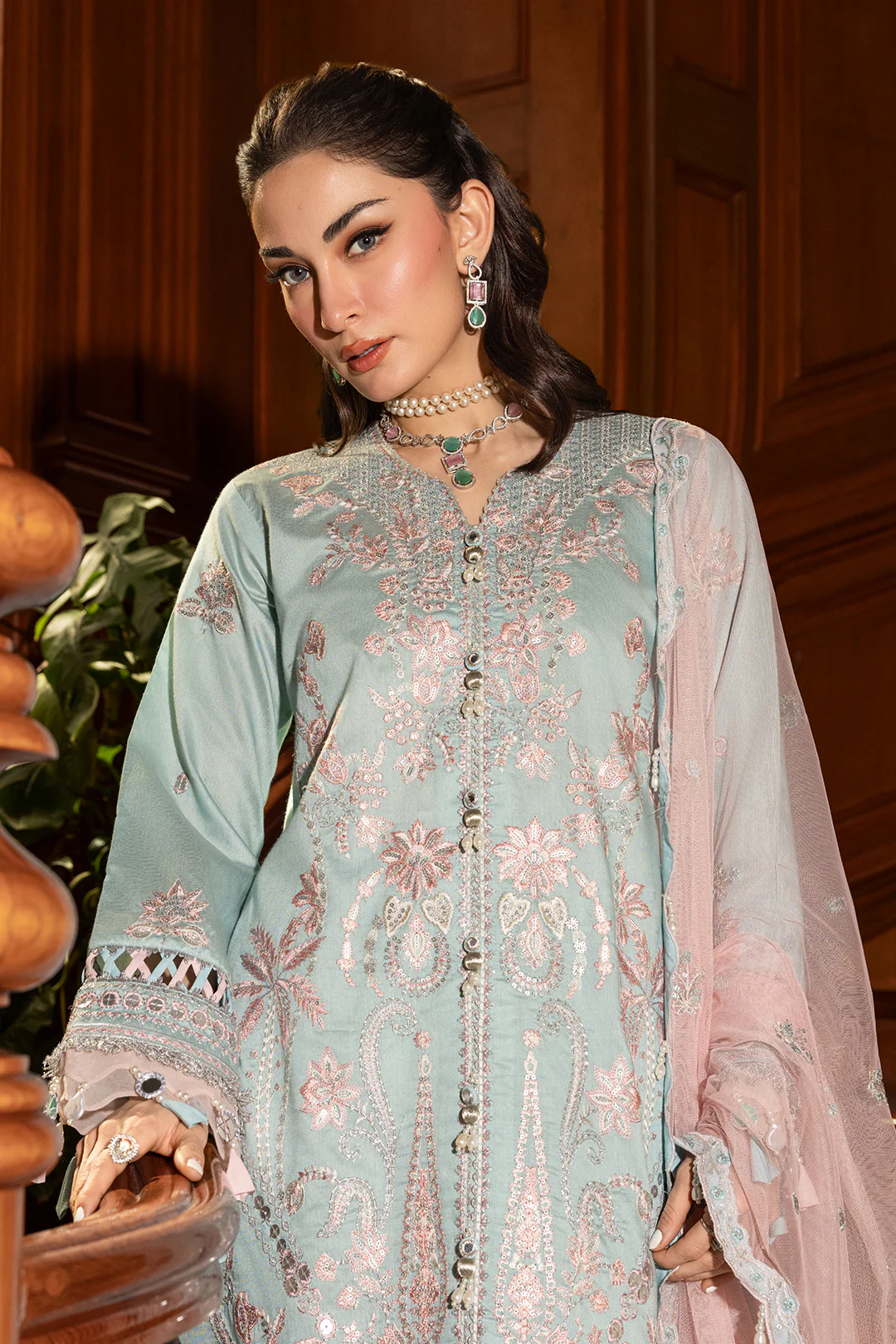 Embroidered Shirt Shalwar Dupatta - 4211 - Image 2
