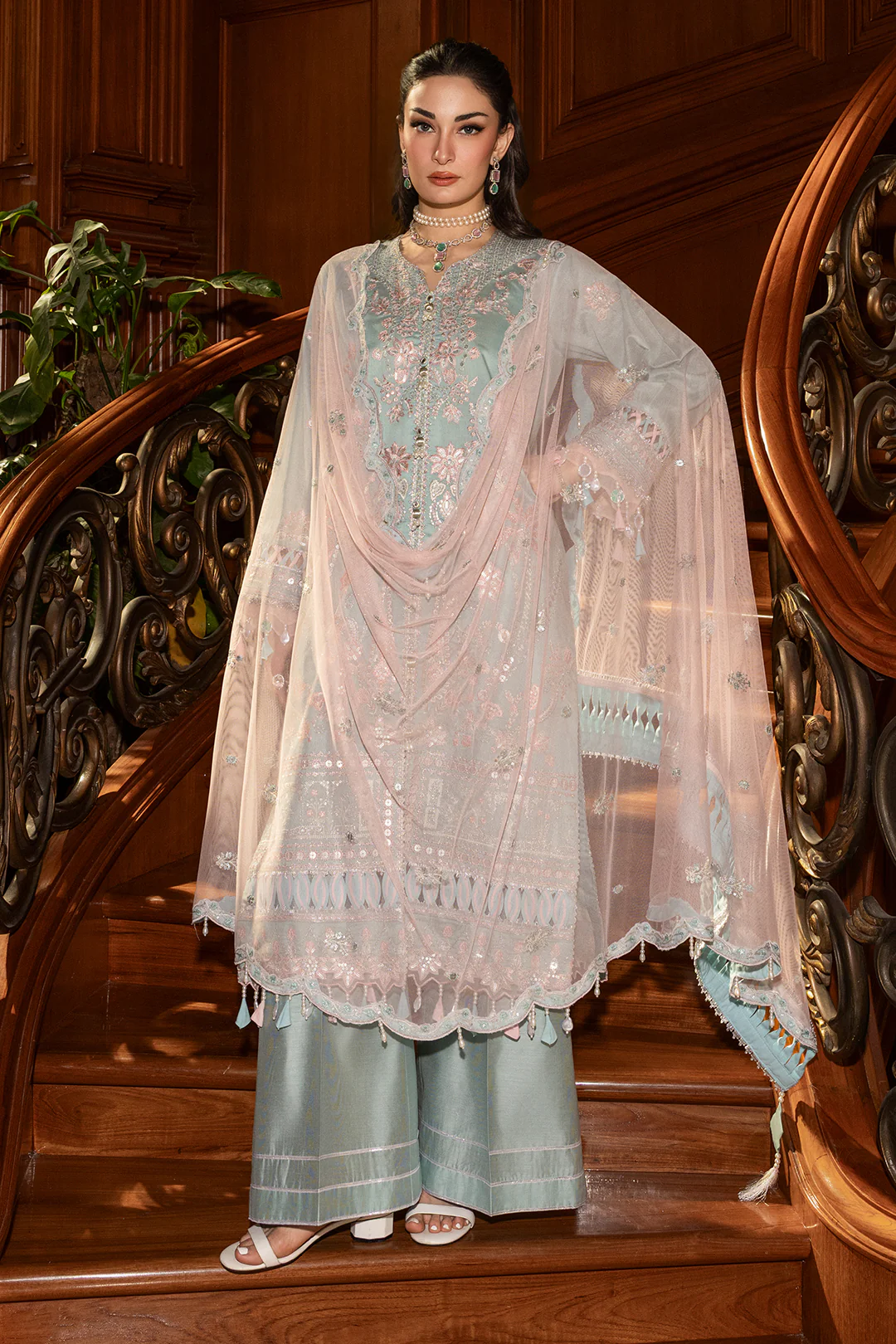Embroidered Shirt Shalwar Dupatta - 4211 - Image 3