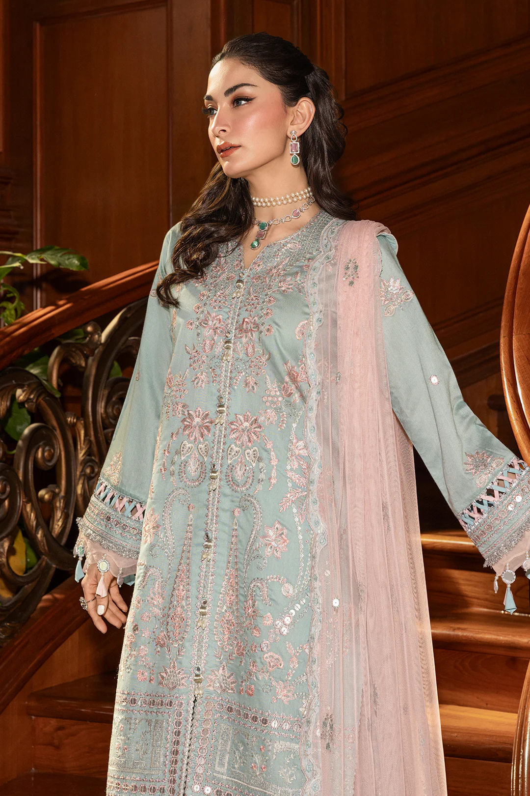 Embroidered Shirt Shalwar Dupatta - 4211 - Image 6