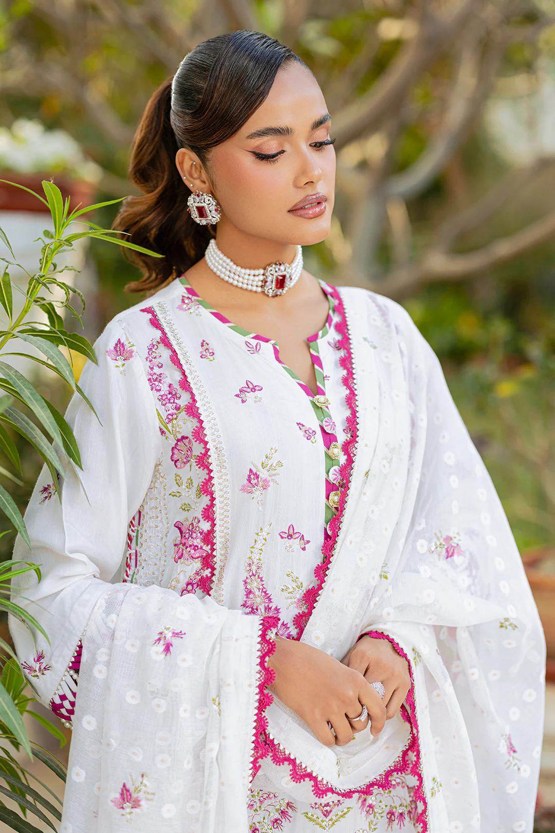 Embroidered Shirt Shalwar Dupatta - 4212 - Image 9