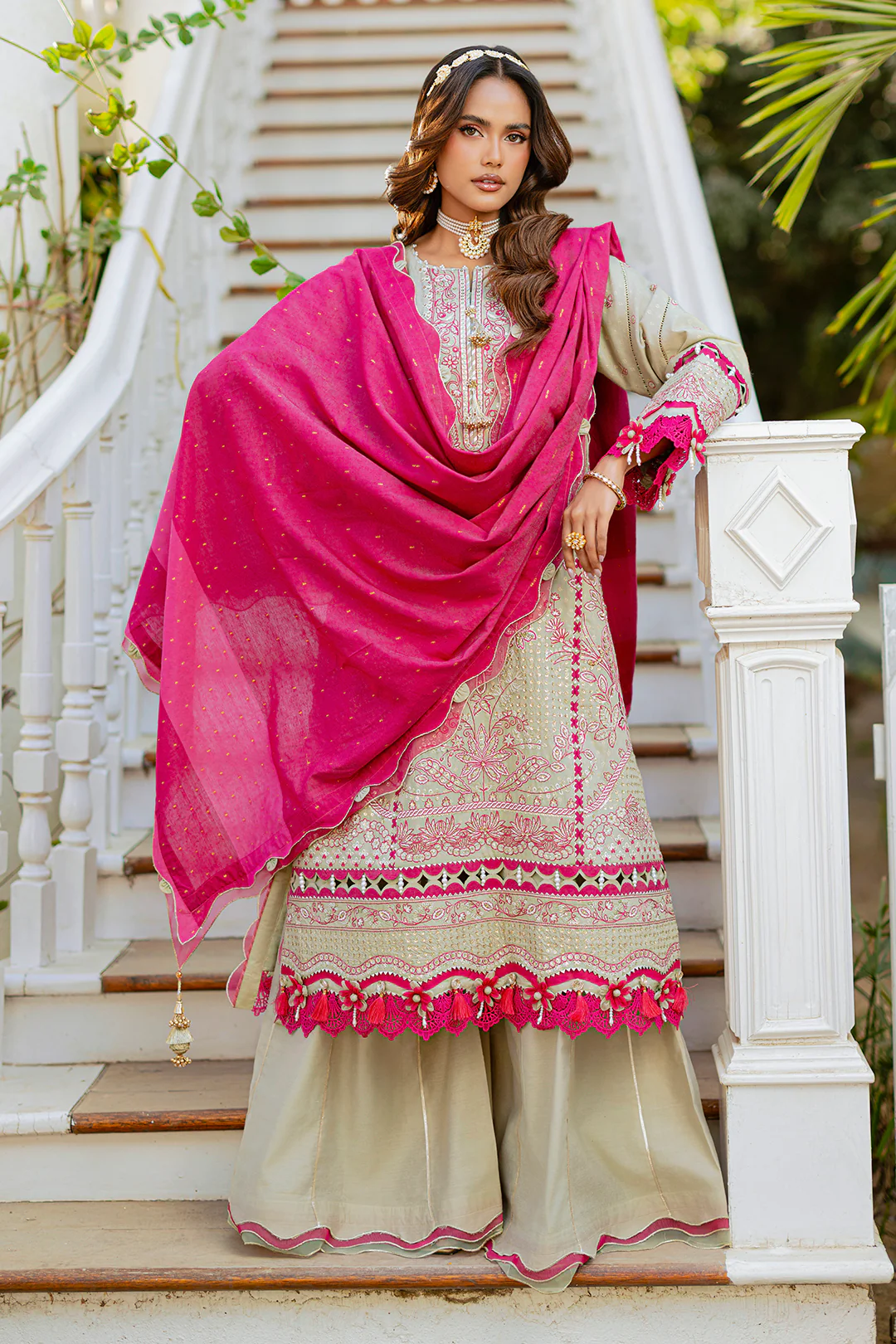 Embroidered Shirt Shalwar Dupatta - 4213 - Image 12