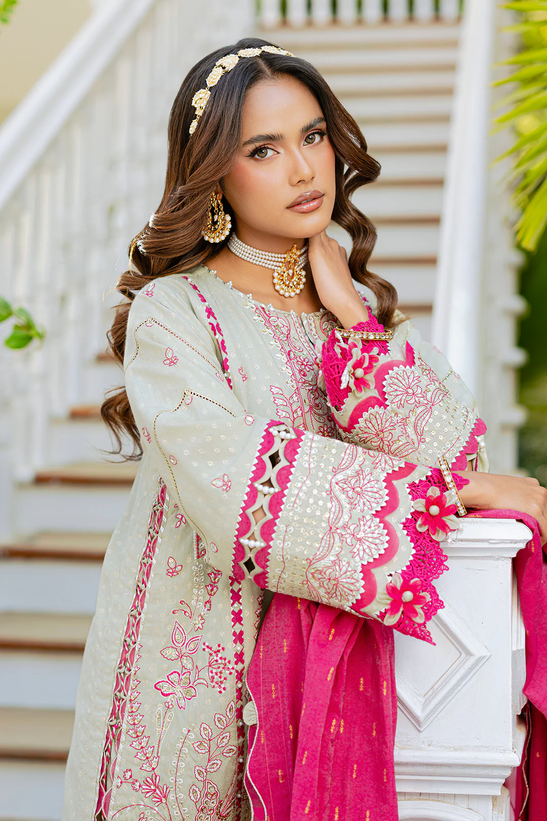 Embroidered Shirt Shalwar Dupatta - 4213 - Image 17