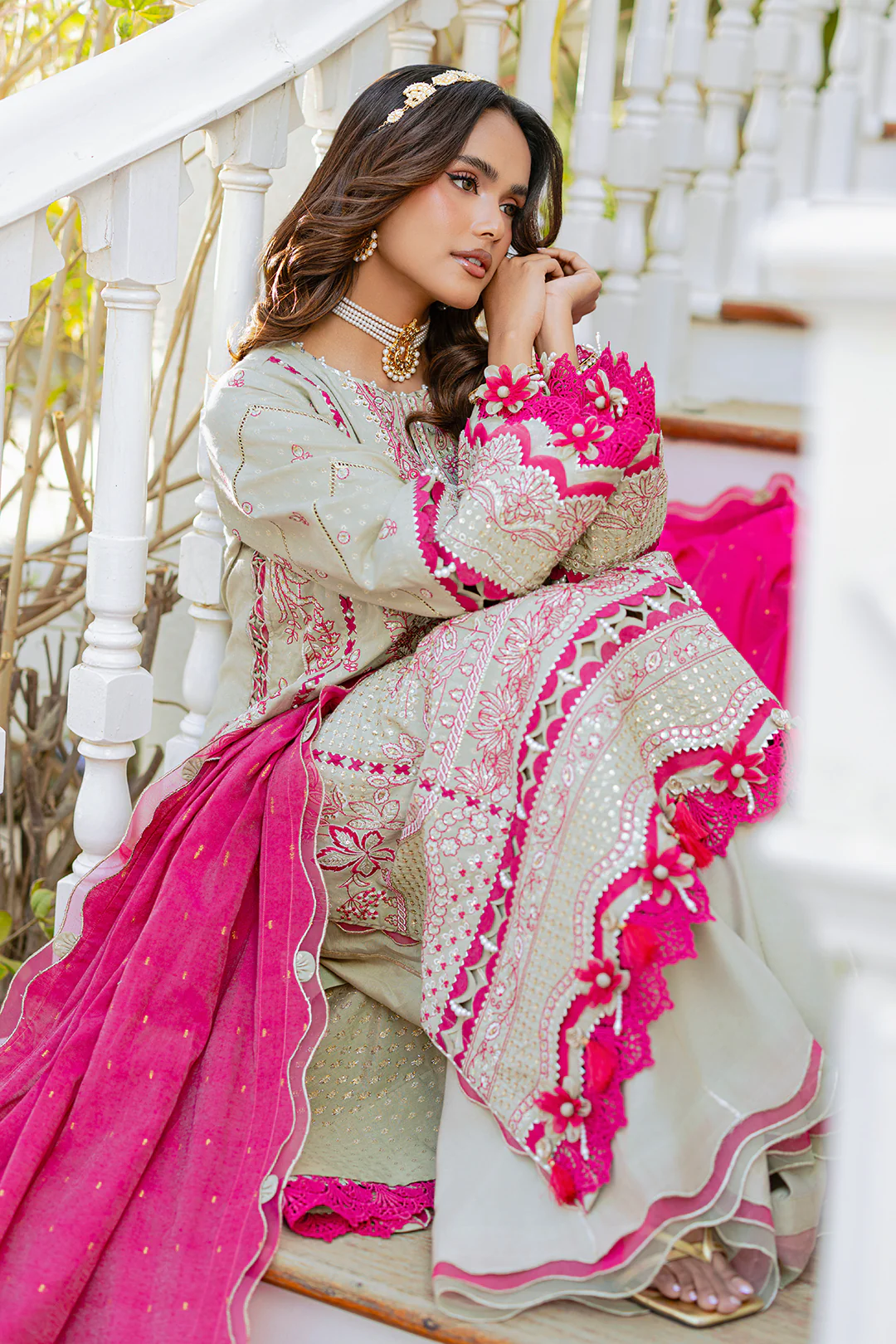 Embroidered Shirt Shalwar Dupatta - 4213 - Image 18