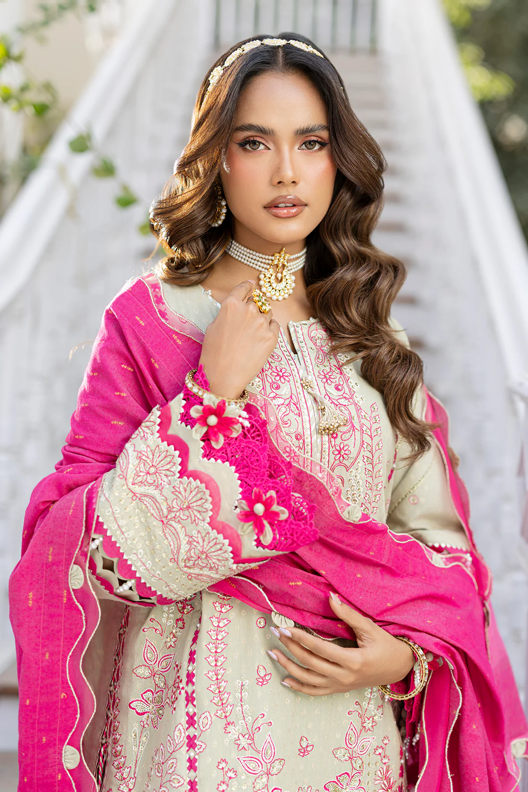 Embroidered Shirt Shalwar Dupatta - 4213 - Image 4
