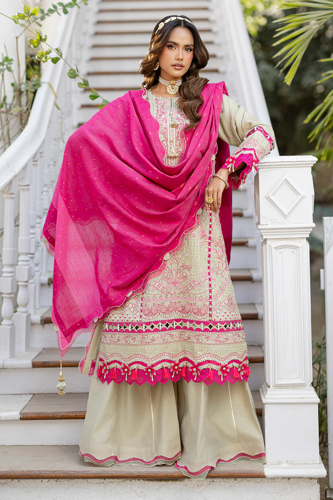 Embroidered Shirt Shalwar Dupatta - 4213 - Image 5