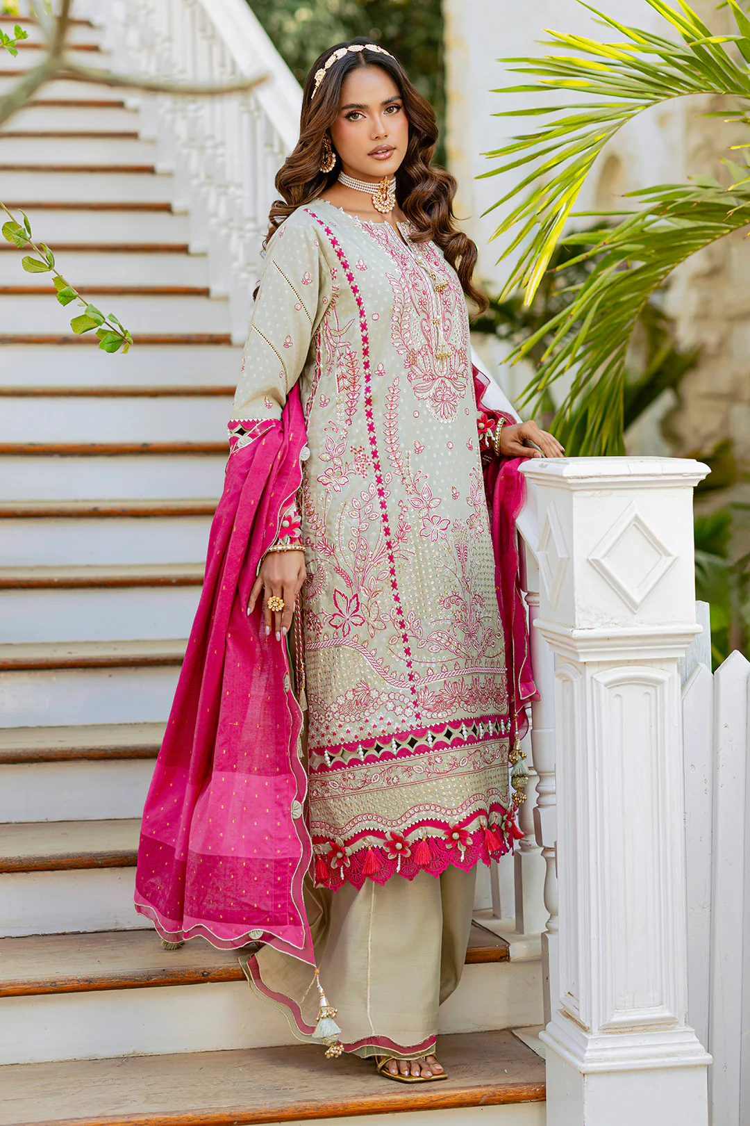 Embroidered Shirt Shalwar Dupatta - 4213 - Image 8