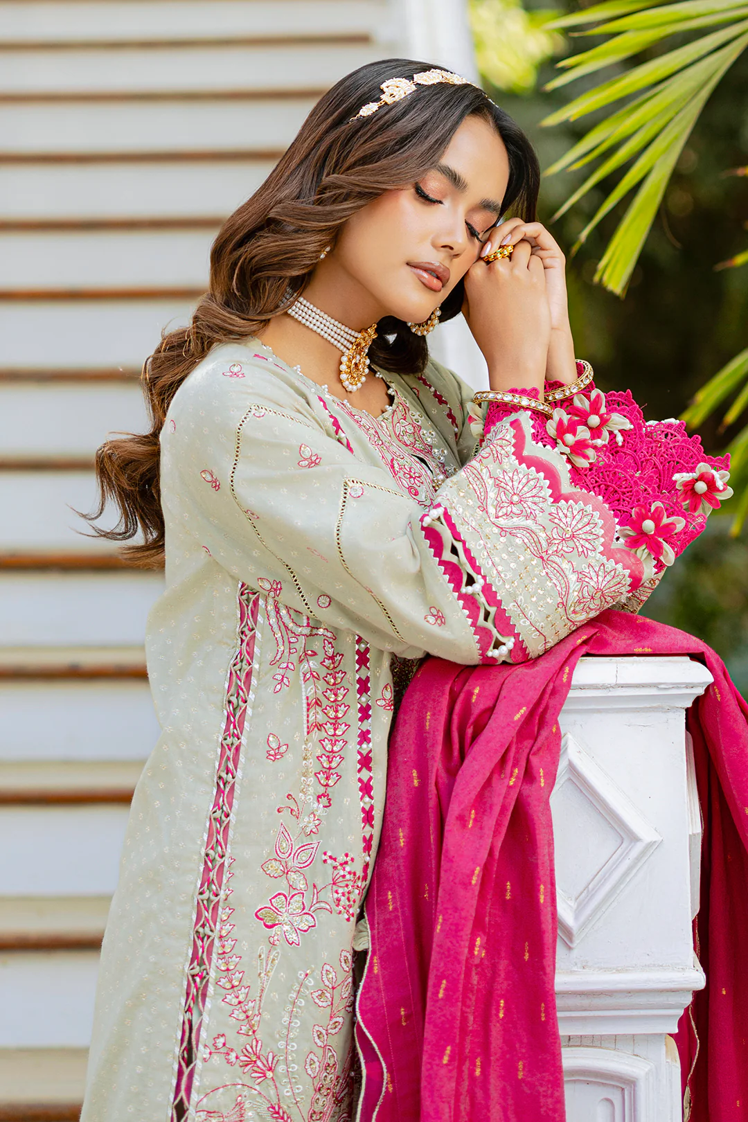 Embroidered Shirt Shalwar Dupatta - 4213 - Image 9