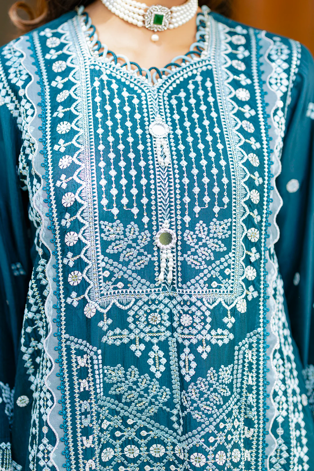 Embroidered Shirt Shalwar Dupatta - 4214 - Image 12