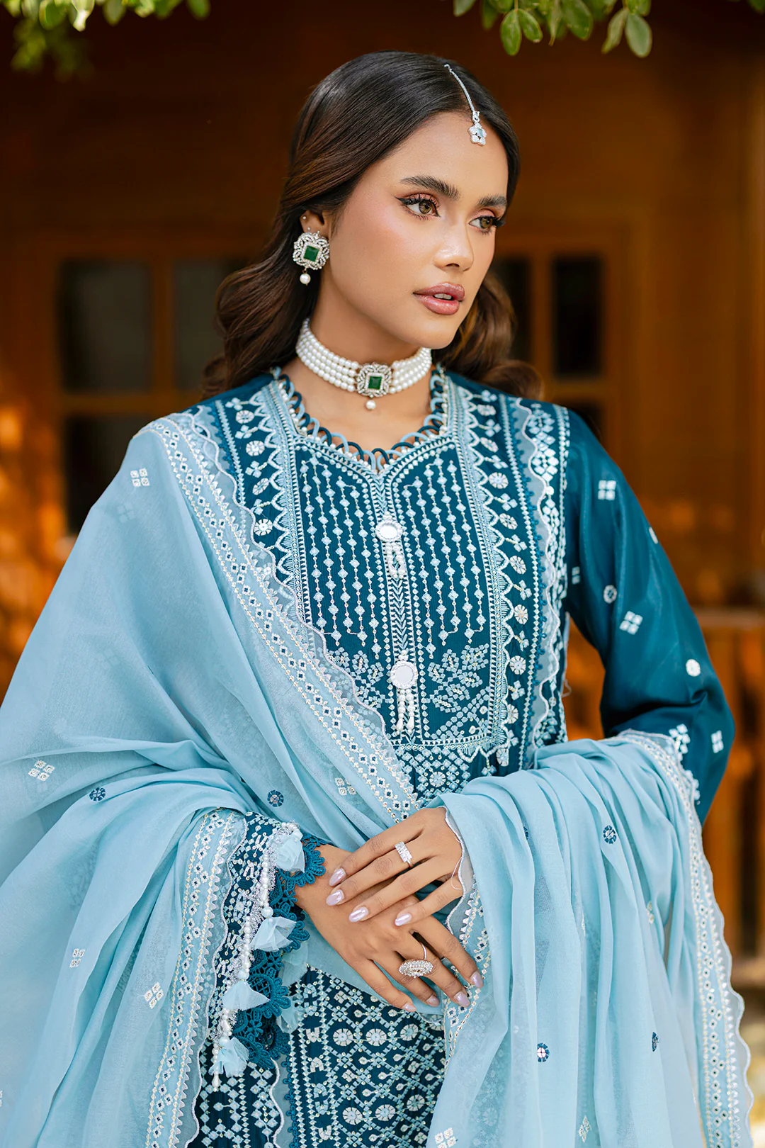 Embroidered Shirt Shalwar Dupatta - 4214 - Image 2