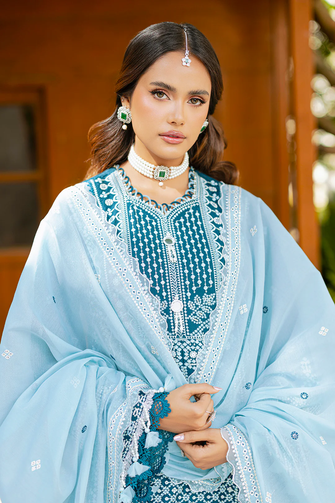 Embroidered Shirt Shalwar Dupatta - 4214 - Image 22
