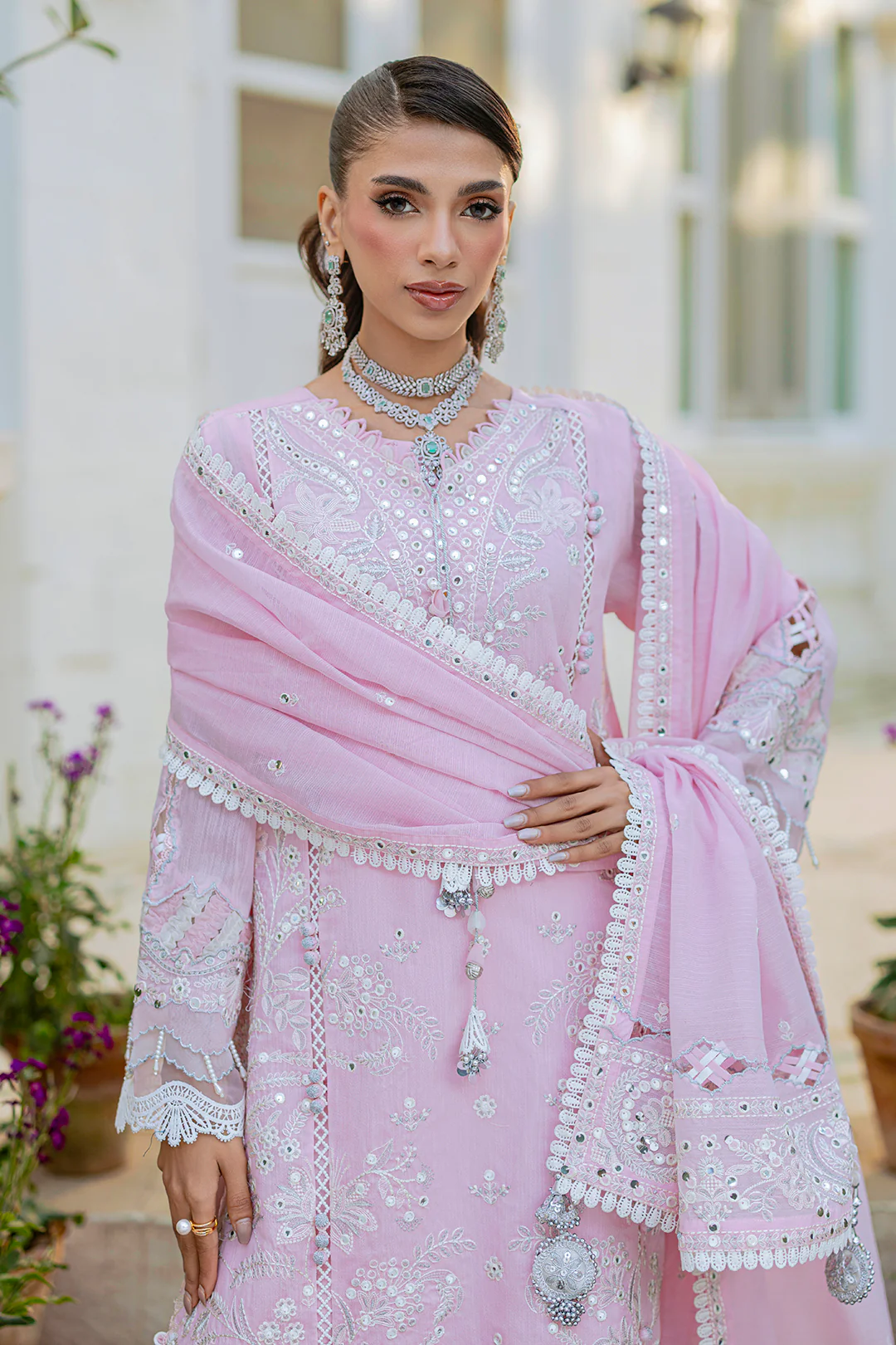 Embroidered Shirt Shalwar Dupatta - 4215 - Image 2