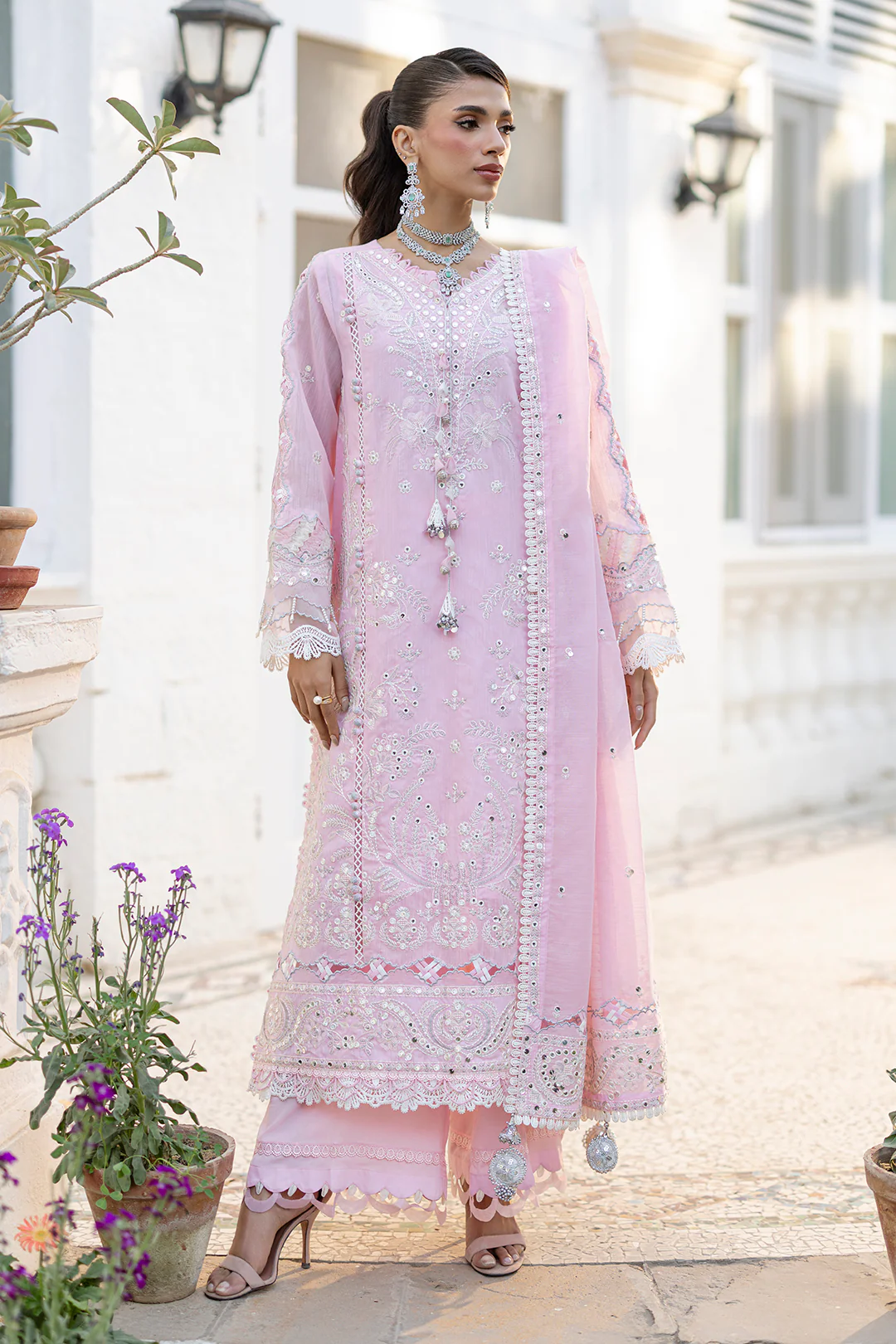 Embroidered Shirt Shalwar Dupatta - 4215 - Image 5