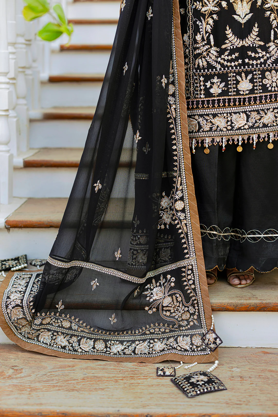 Embroidered Shirt Shalwar Dupatta - 4217 - Image 10