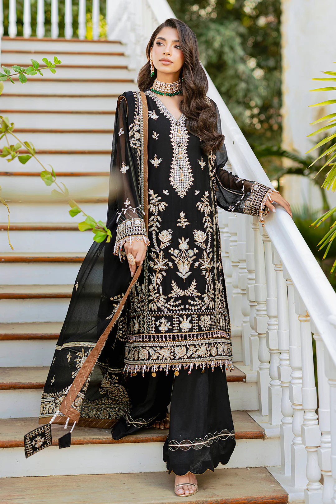 Embroidered Shirt Shalwar Dupatta - 4217 - Image 3