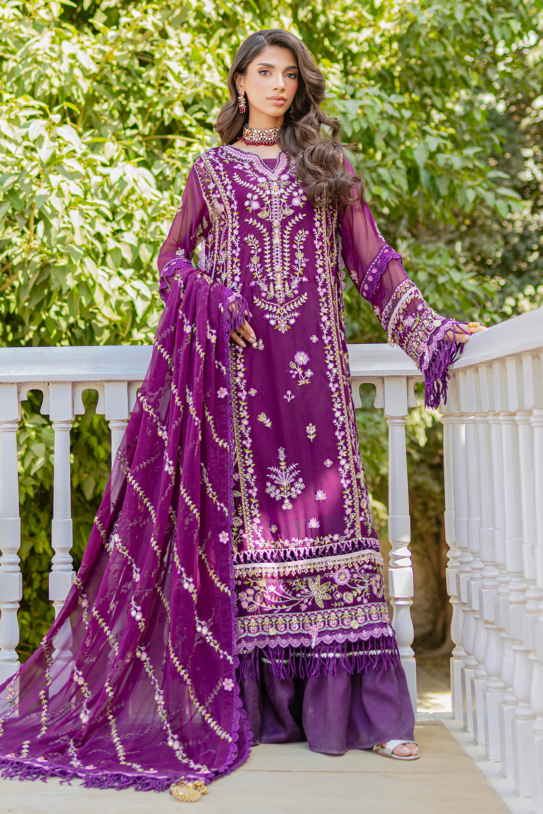 Embroidered Shirt Shalwar Dupatta - 4218 - Image 6