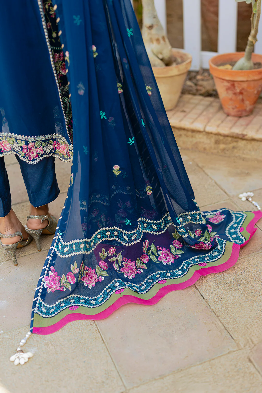 Embroidered Shirt Shalwar Dupatta - 4219 - Image 10