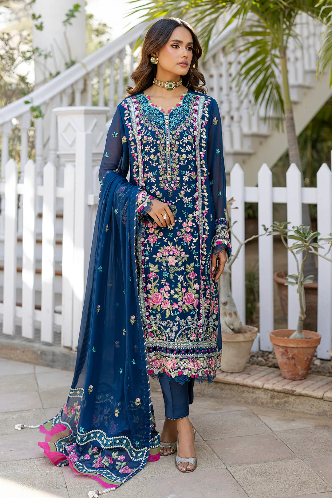 Embroidered Shirt Shalwar Dupatta - 4219 - Image 11