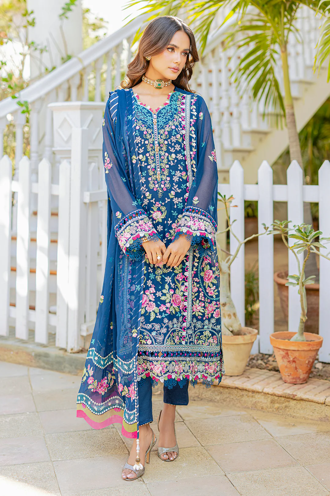 Embroidered Shirt Shalwar Dupatta - 4219 - Image 5