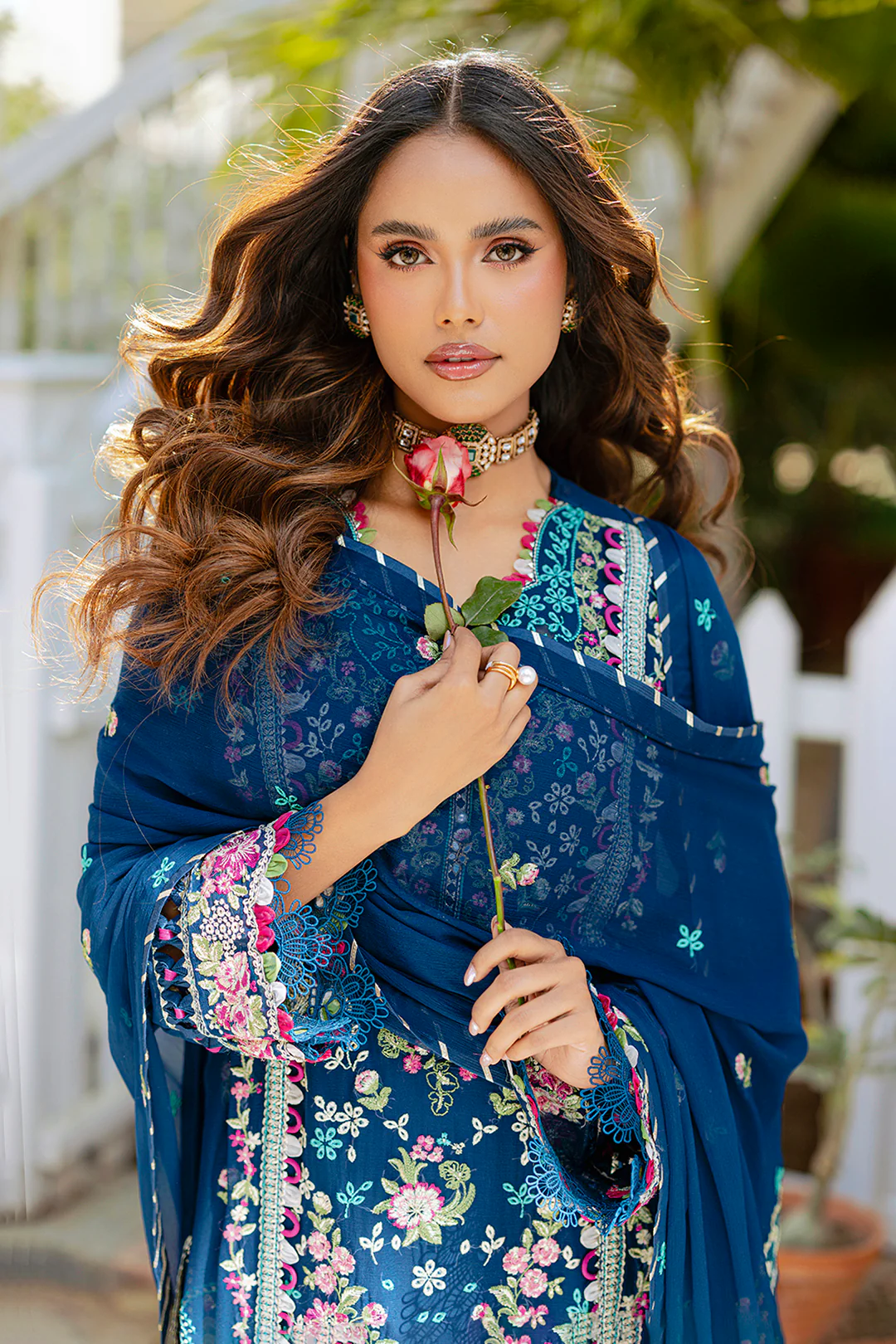 Embroidered Shirt Shalwar Dupatta - 4219 - Image 9